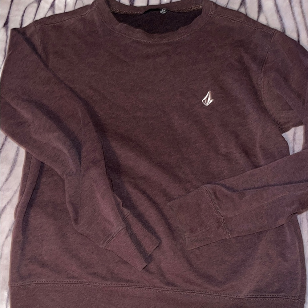 Volcom Men's Dark Brown Crewneck Sweater